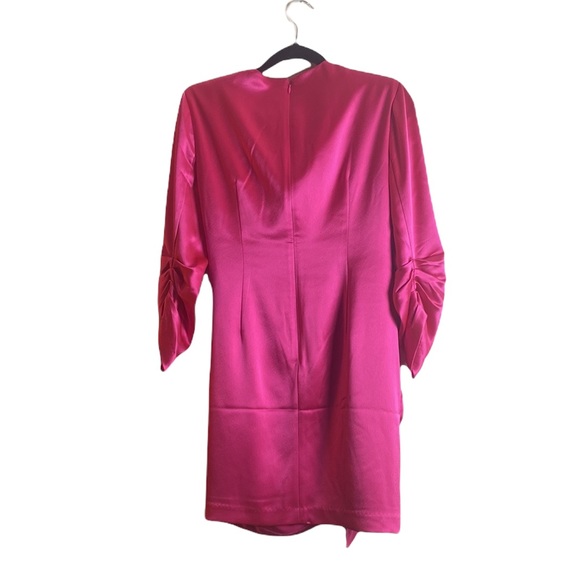 Revolve Cinq a Sept Smooth Satin Natalia Dress Pink Azalea Size 10 - Picture 2 of 5